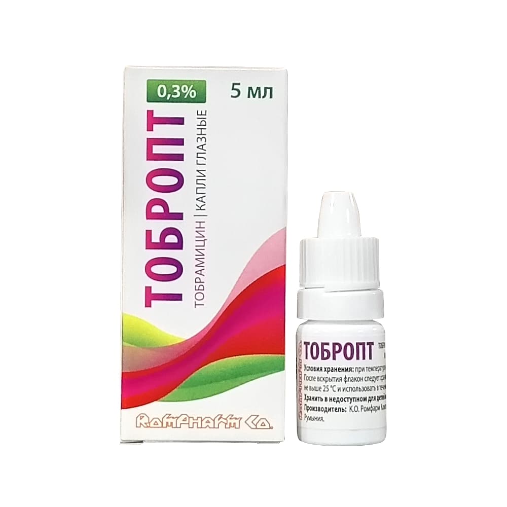 Тобропт 0,3% капли глазные, 5 мл