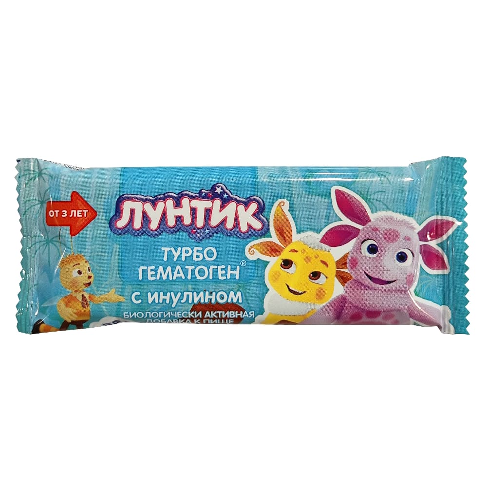Турбо гематоген детский с инулином лунтик, 35 гр