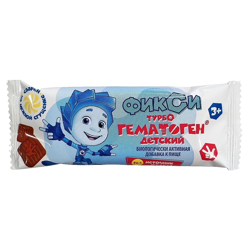 Турбо гематоген детский фиксики, 30 гр