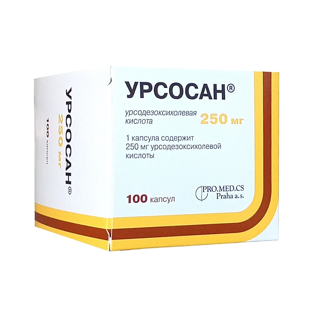 Урсосан капсулы 250 мг, 100 шт.