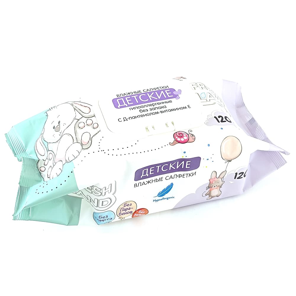 Freshland Влажные салфетки для детей c Д-пантенолом,120 шт