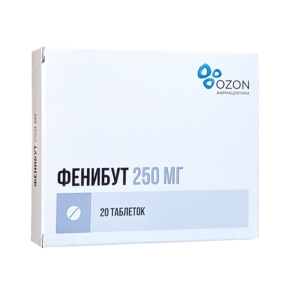 Фенибут таблетки 250 мг, 20 шт.
