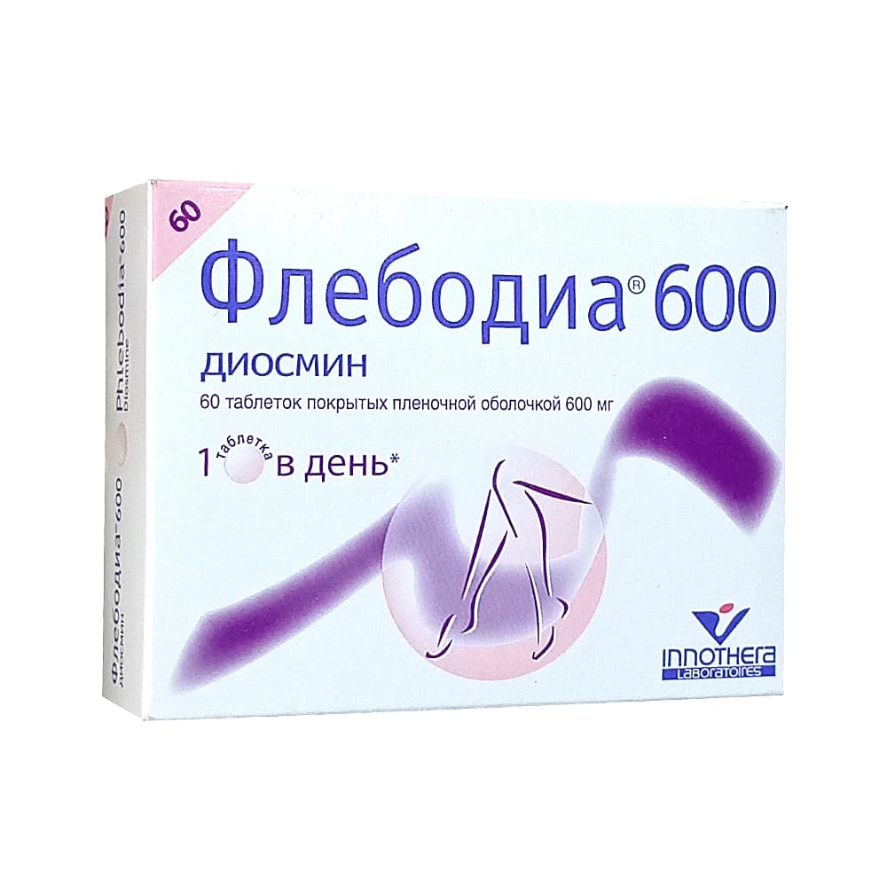 Флебодиа 600 таблетки п.п.о. 600 мг, 60 шт