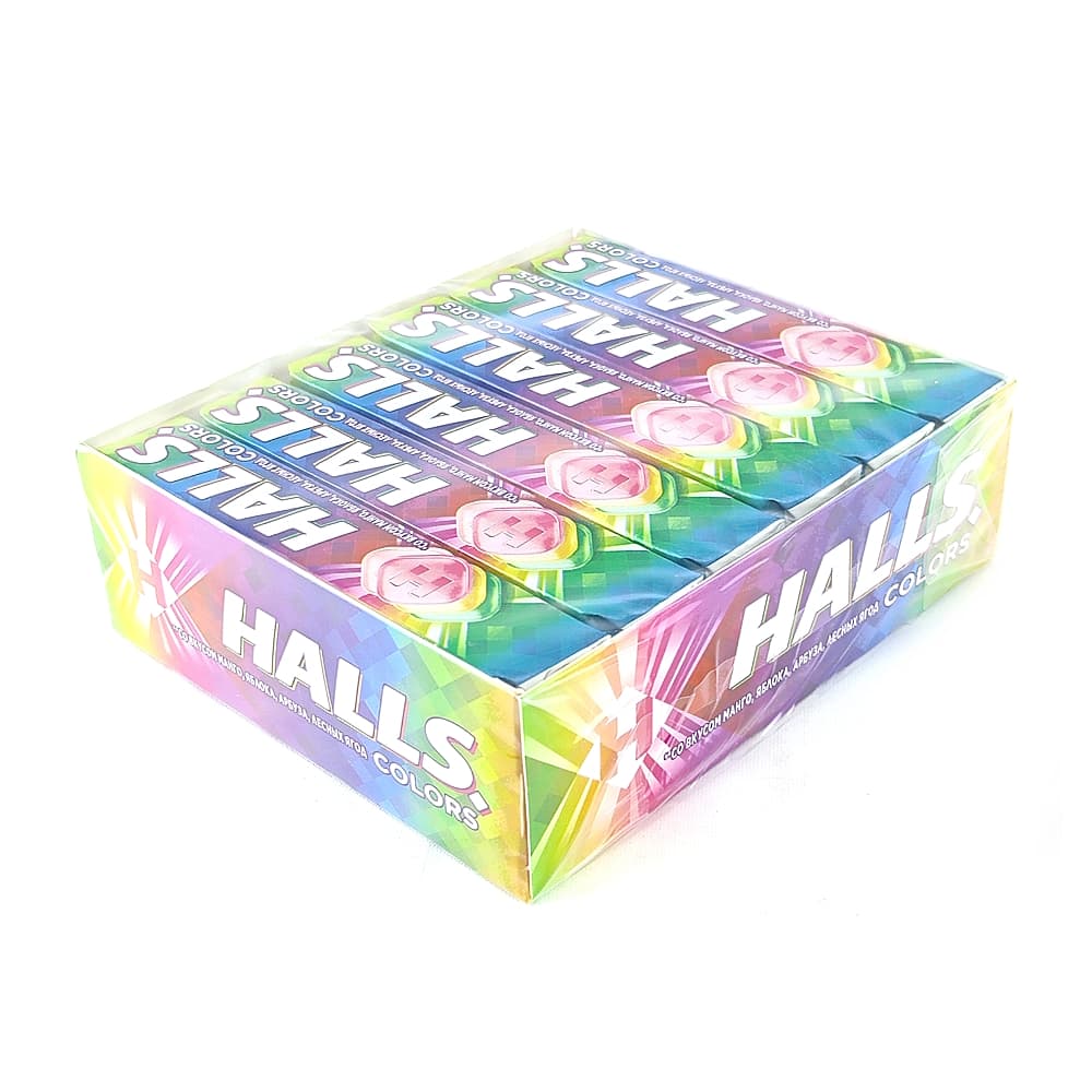 Halls Colors леденцы со вкусом манго, яблоко, арбуз и лесные ягоды, 25 гр.