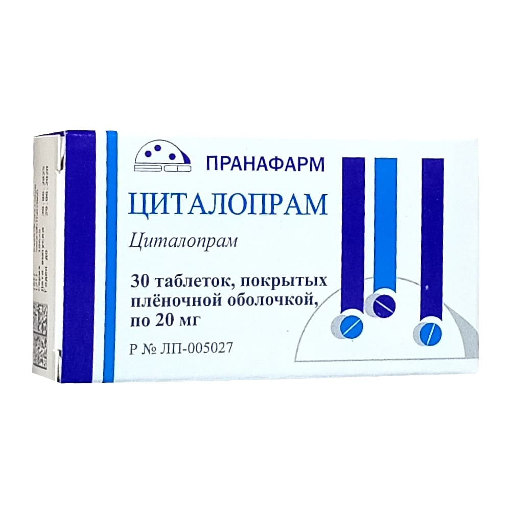 Циталопрам таблетки 20 мг, 30 шт.