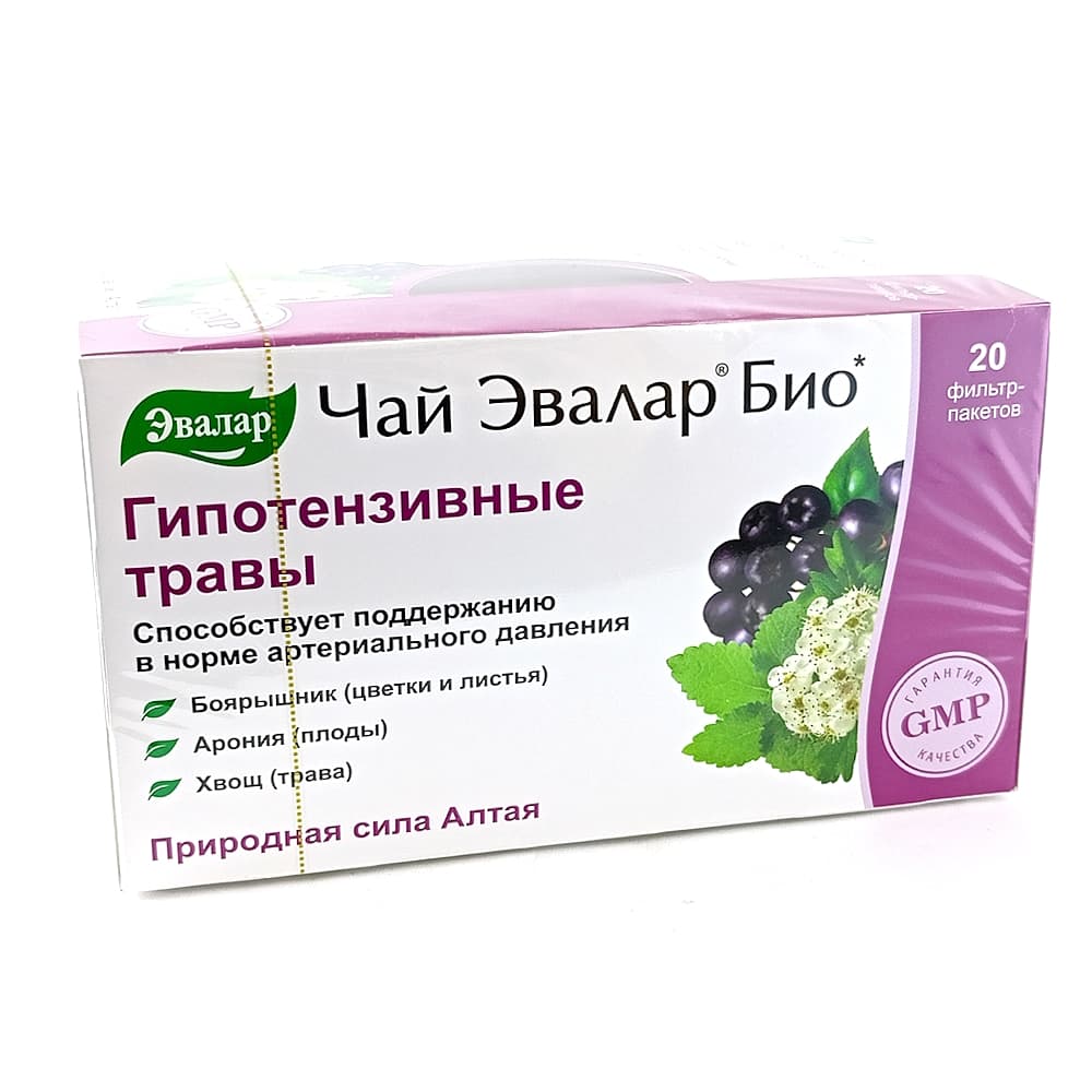 Чай Эвалар Био гипотензивные травы, фильтр-пакет 20шт