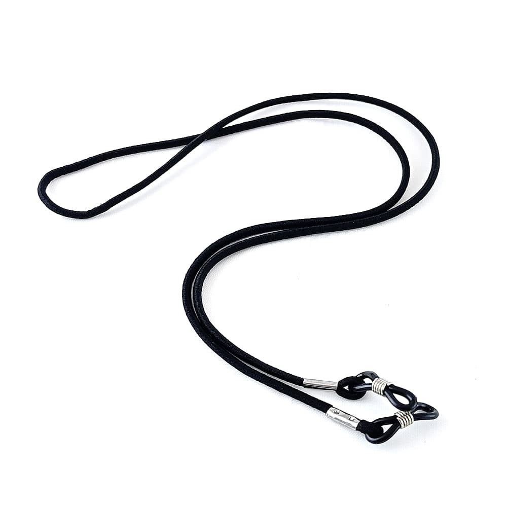 Шнурок для очков резиновый, черный, 1шт /007