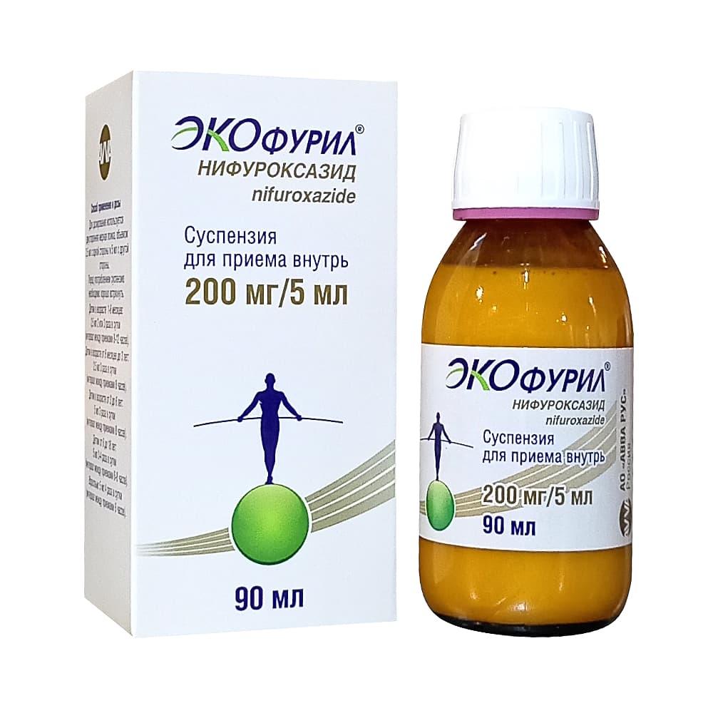 Экофурил, суспензия для приема внутрь 200 мг/5 мл 90 мл