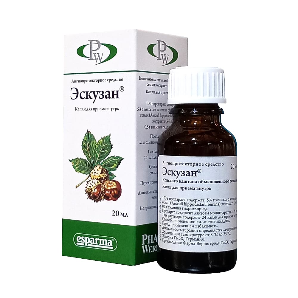 Эскузан капли для приема внутрь, 20 мл