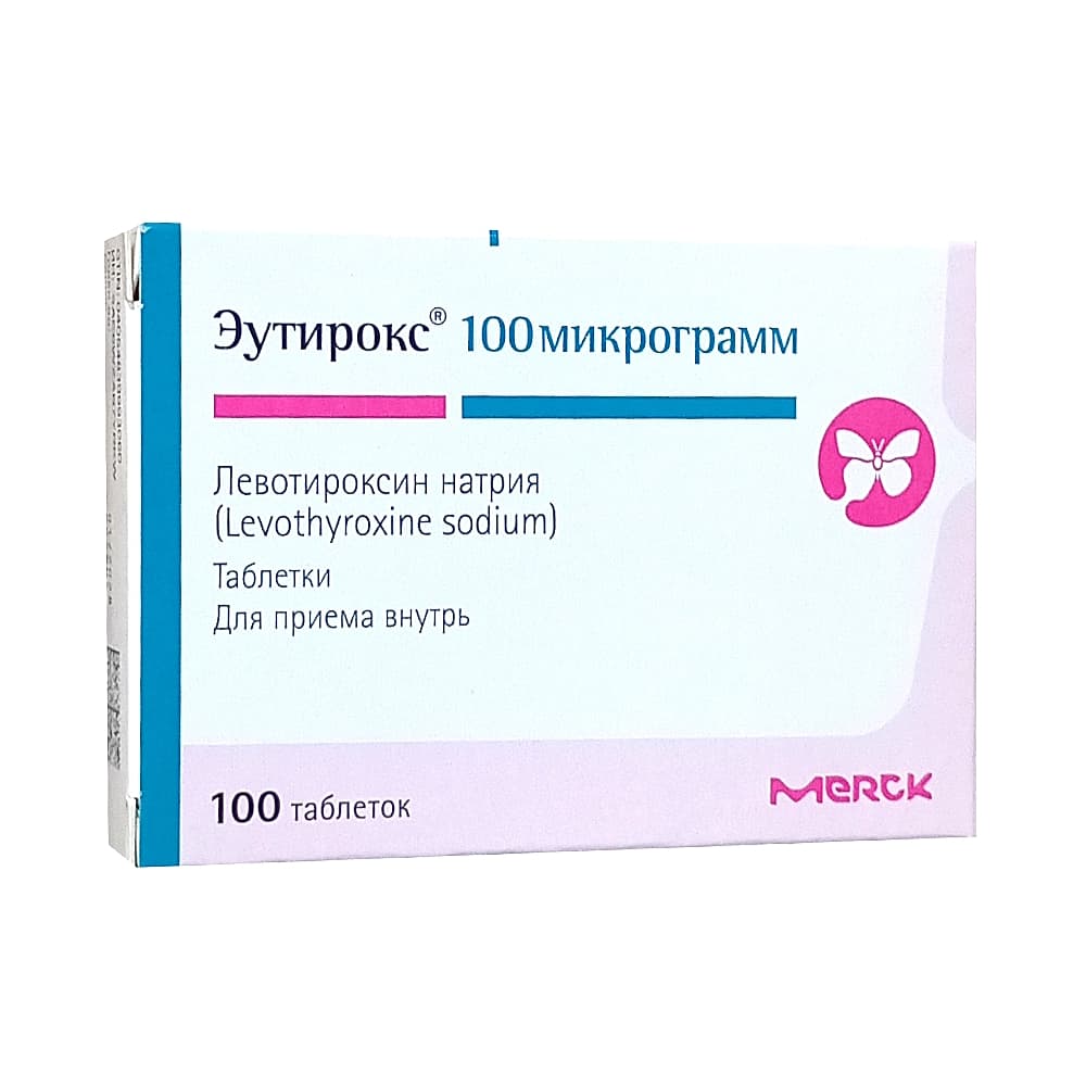 Эутирокс таблетки 100 мкг, 100 шт